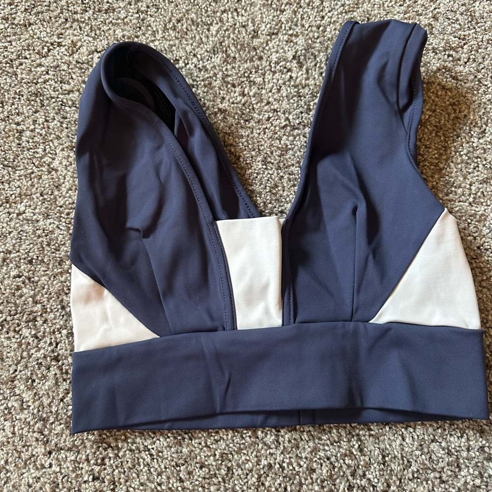 Stylish Blue and White Sports Bra